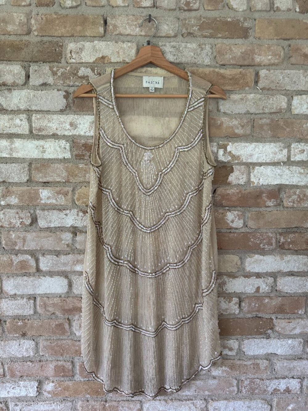 Sabine Beaded Sheer Dress